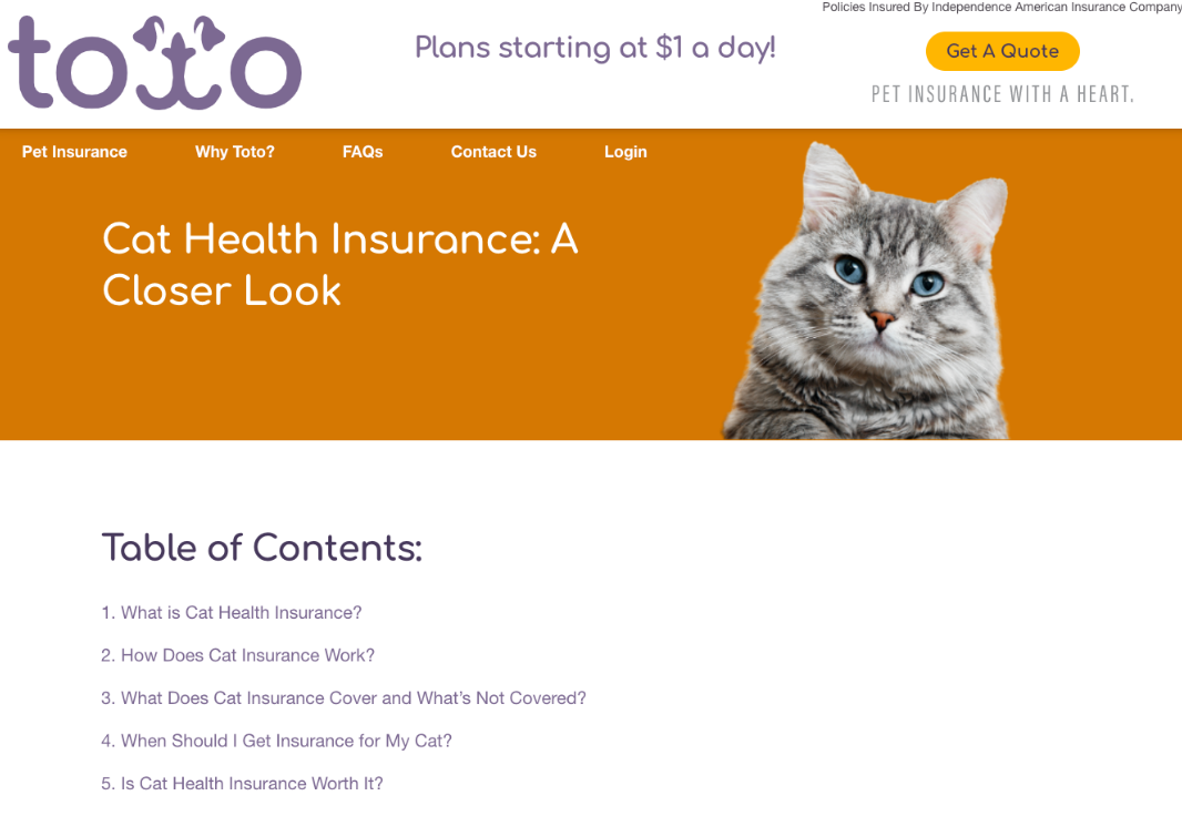 Toto Pet Insurance Inc.